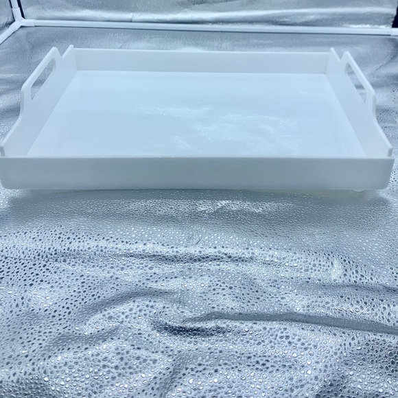 Vintage Morgan Designs White Tray with lucite feet - Picture 2 of 5
